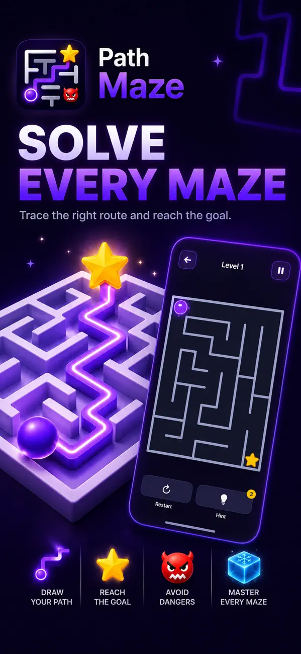 Path Maze: Draw & Solve