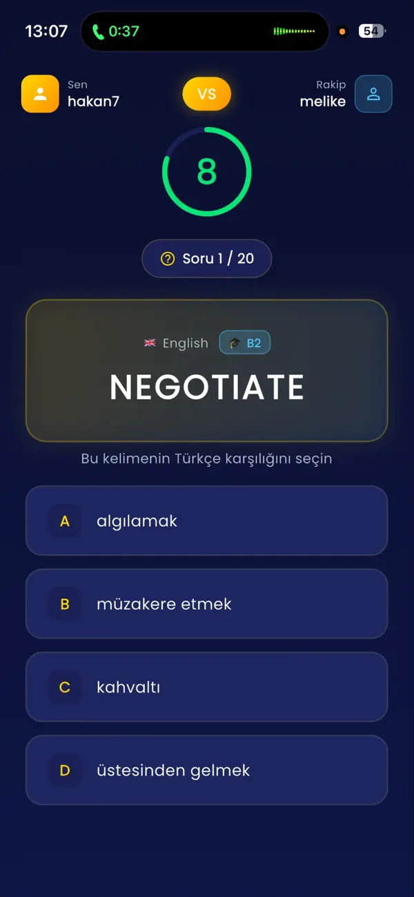 İngilizce Kelime Düellosu