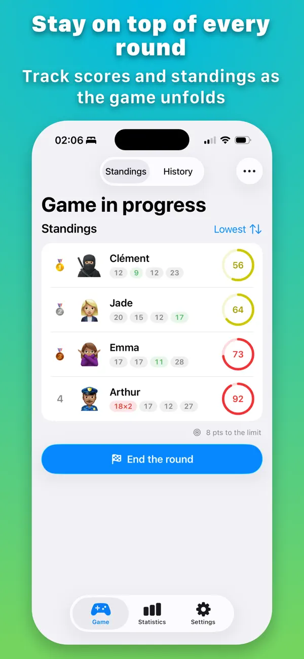 Skyjo - Score & Stats