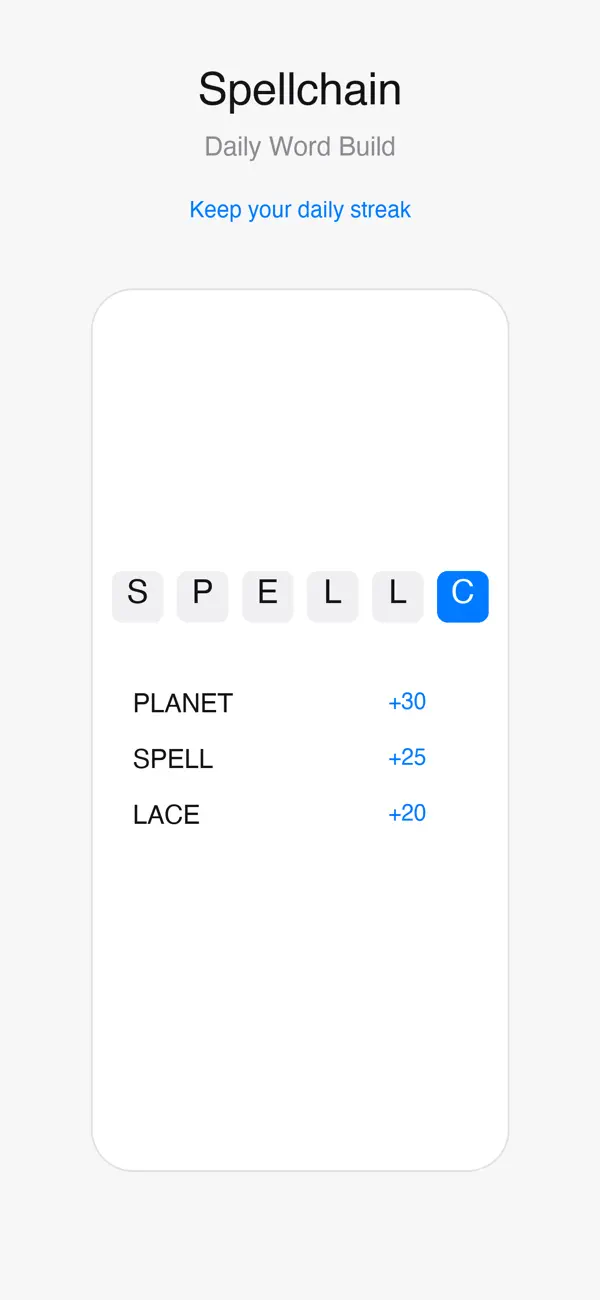 Spellchain: Daily Word Build