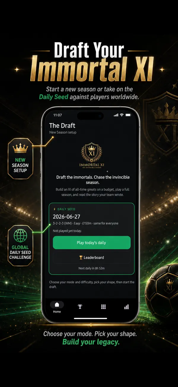 Immortal XI: Football Draft