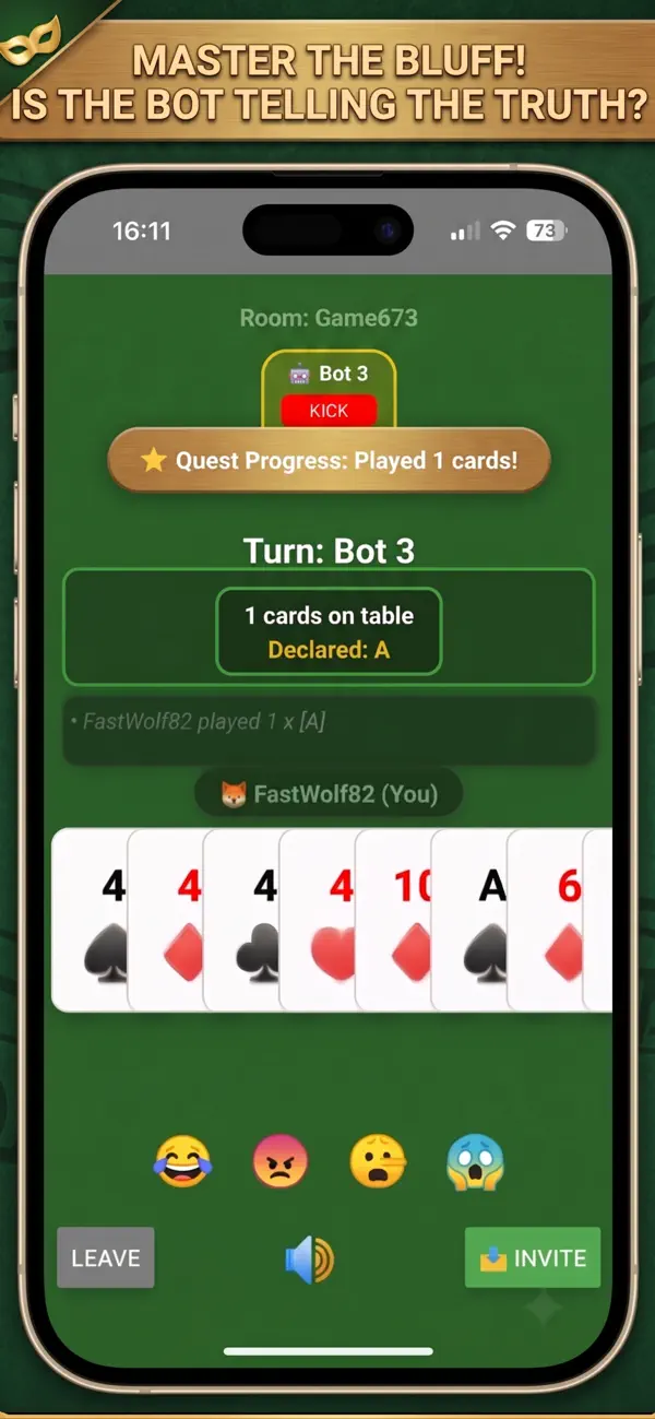 Cheat - Trombon Card Game