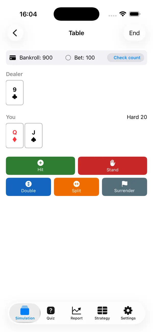 BeatBJ: Blackjack Trainer