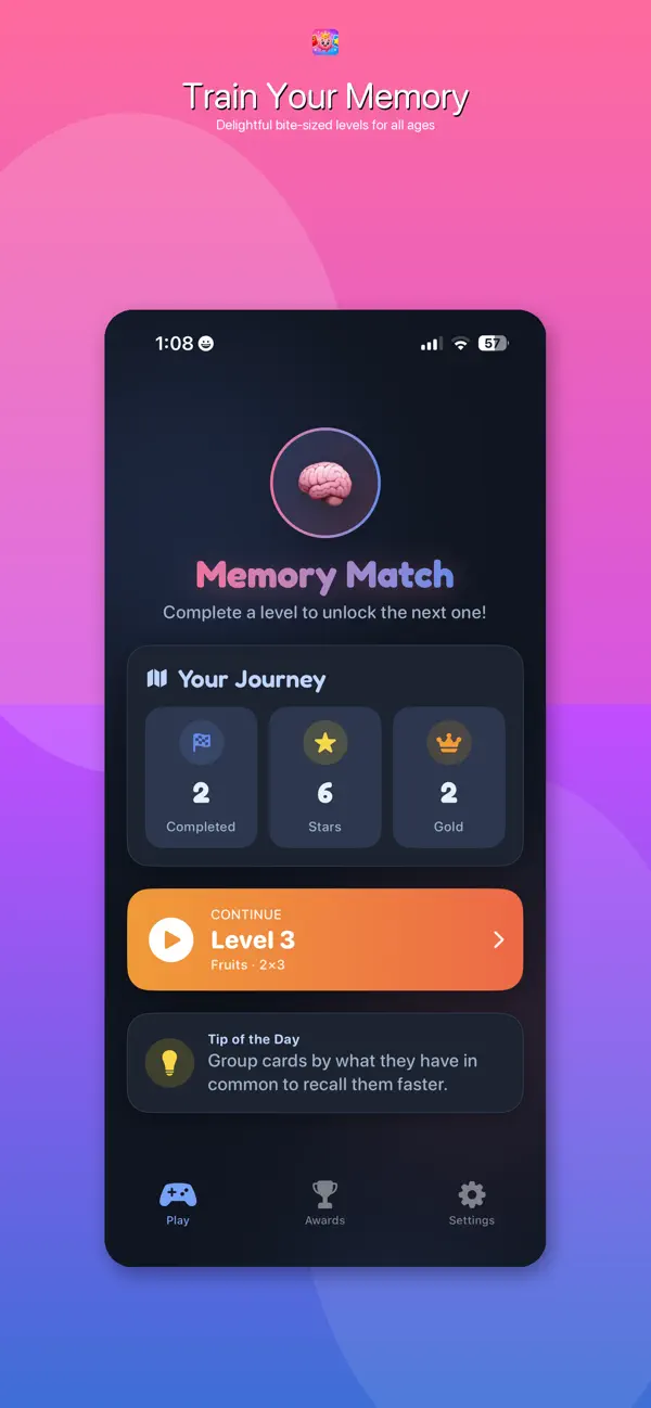 Tiny Genius Hub: Memory Match