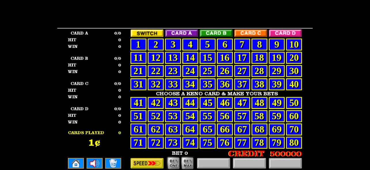Four-Card Keno - Huge Bets