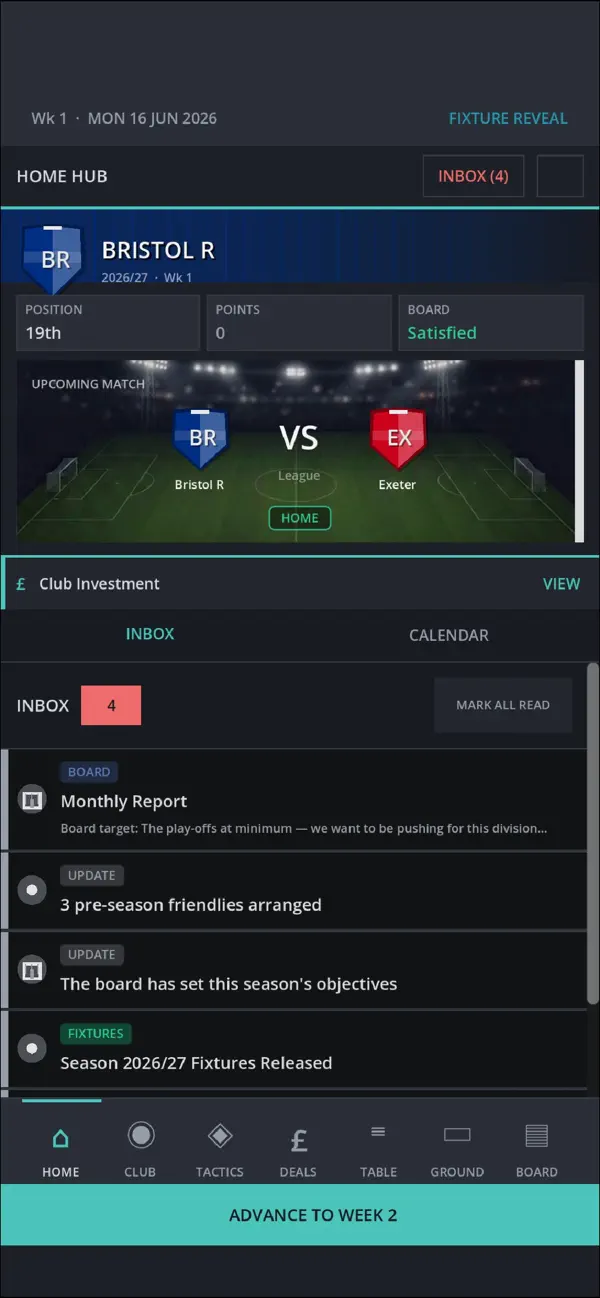 Touchline Football Manager