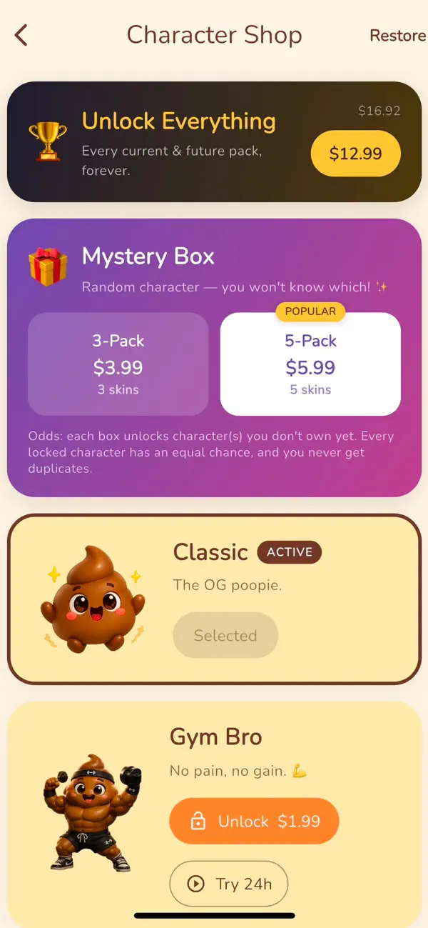 Poopie: Poop Tracker Game