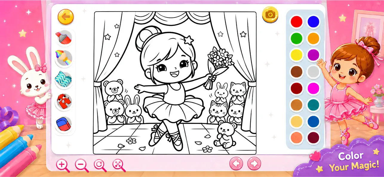Ballerina Coloring Book Game