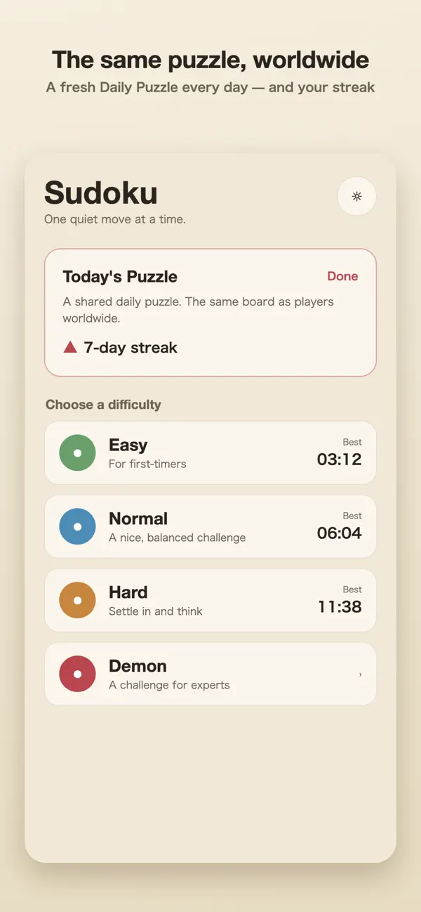 Sudoku Washi: Daily Puzzle