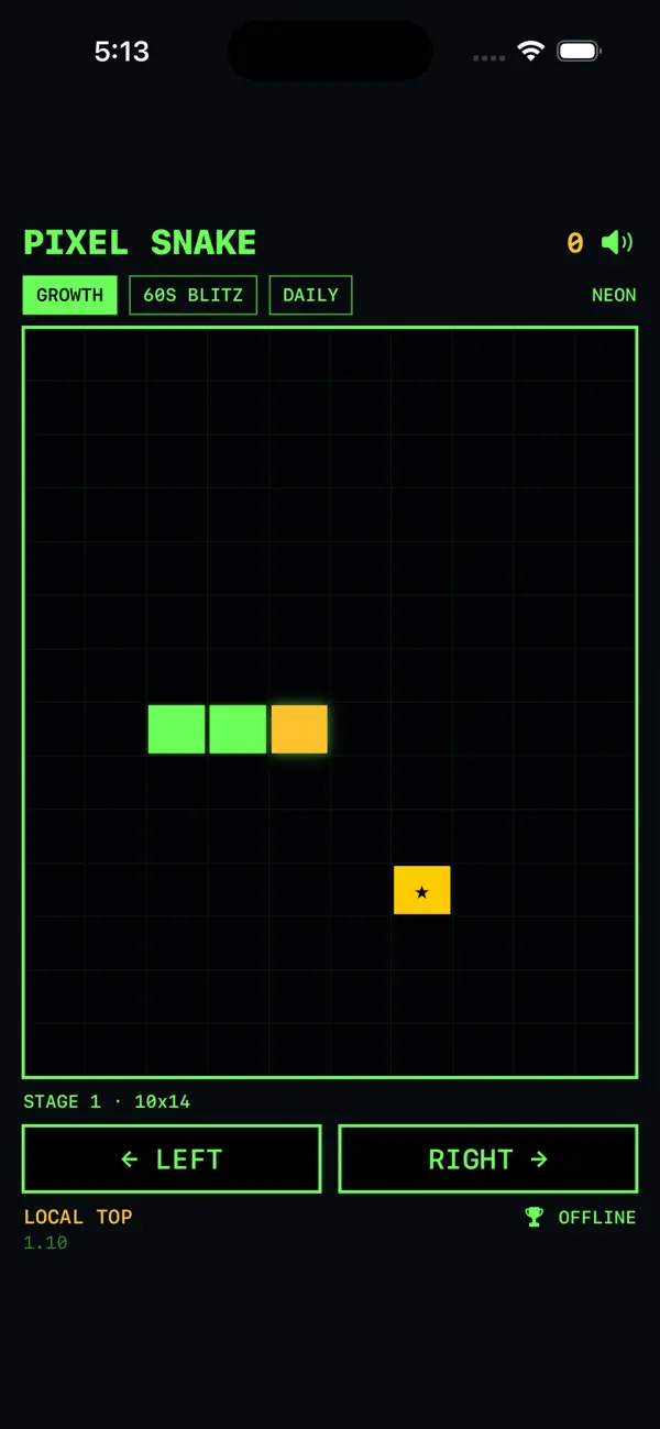 Pixel Snake: Neon Growth