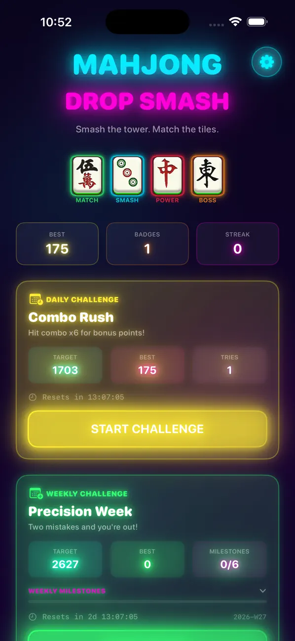 Mahjong Drop Smash