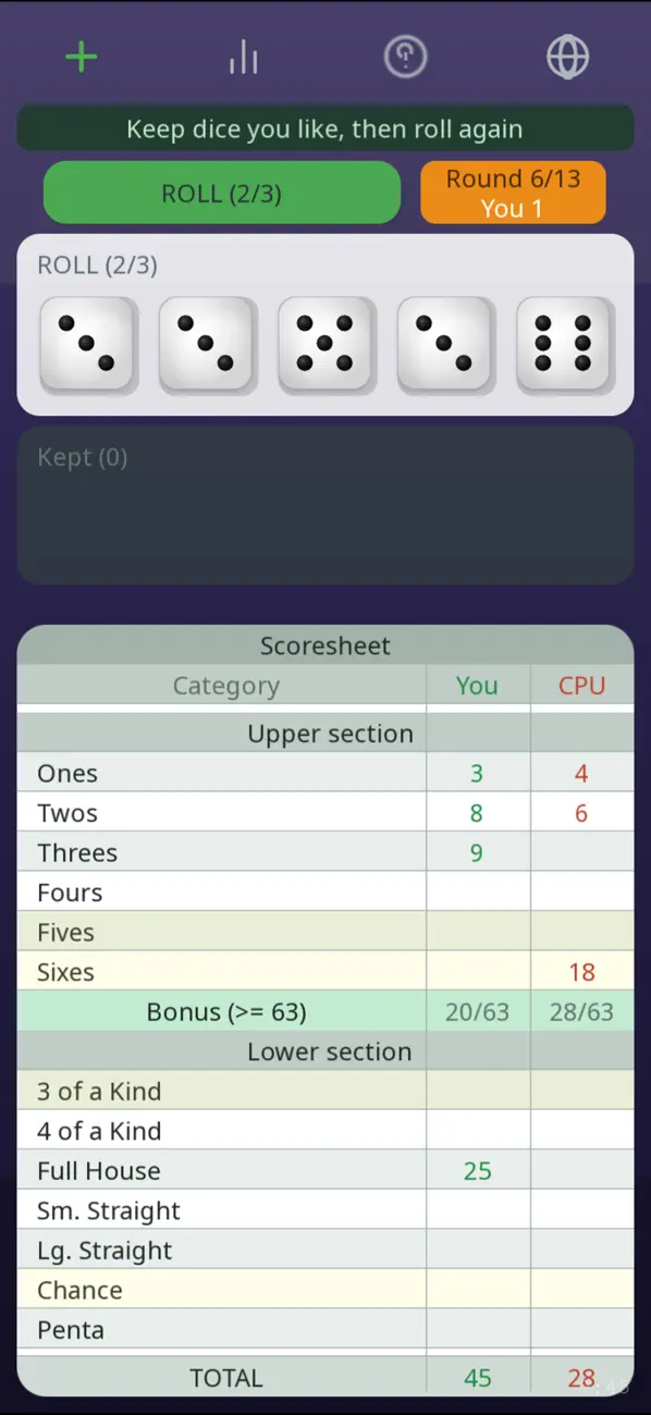 5 Dice - Roll & Score
