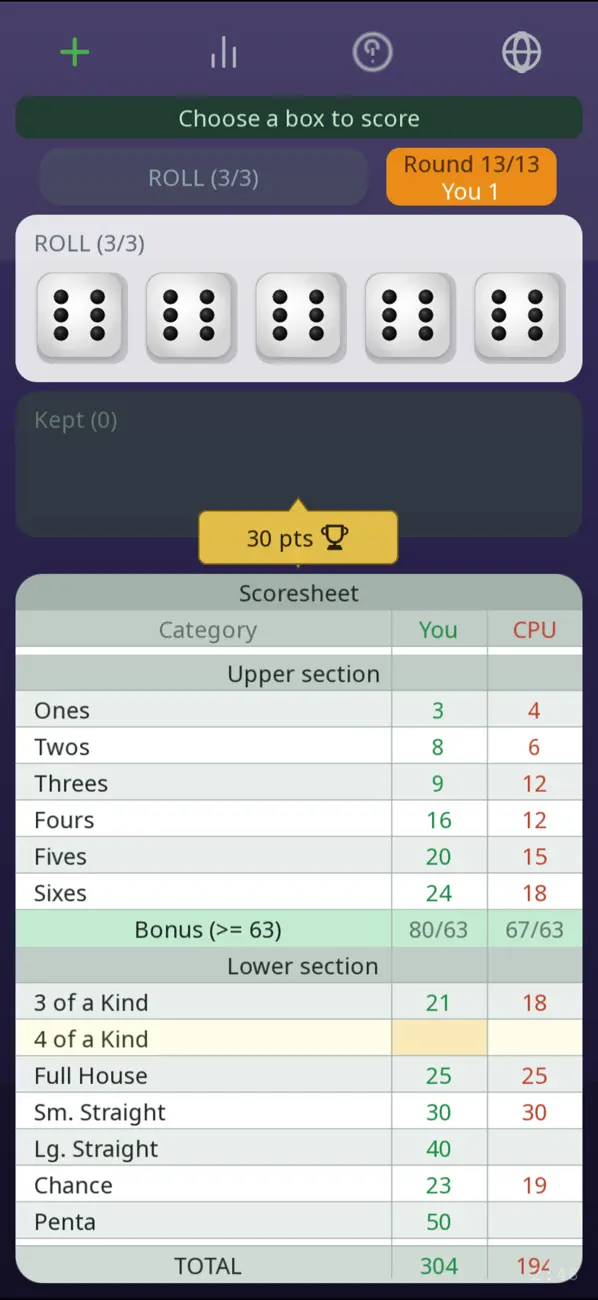 5 Dice - Roll & Score