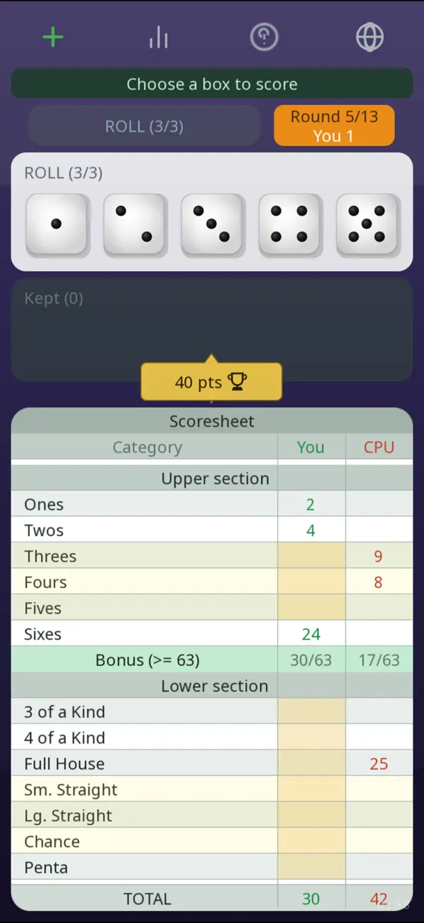 5 Dice - Roll & Score