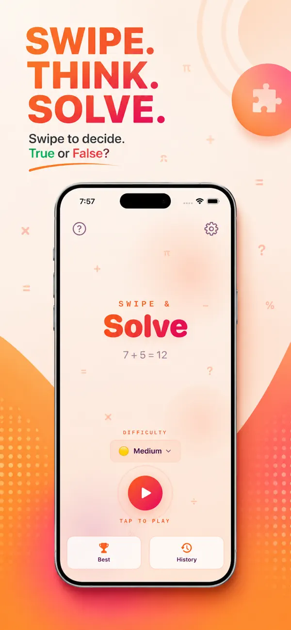 Swipe & Solve Math Puzzle