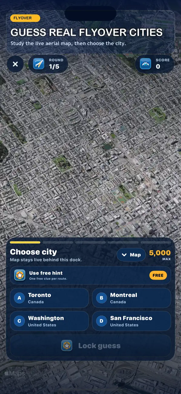 Flyover: City Guessing Game