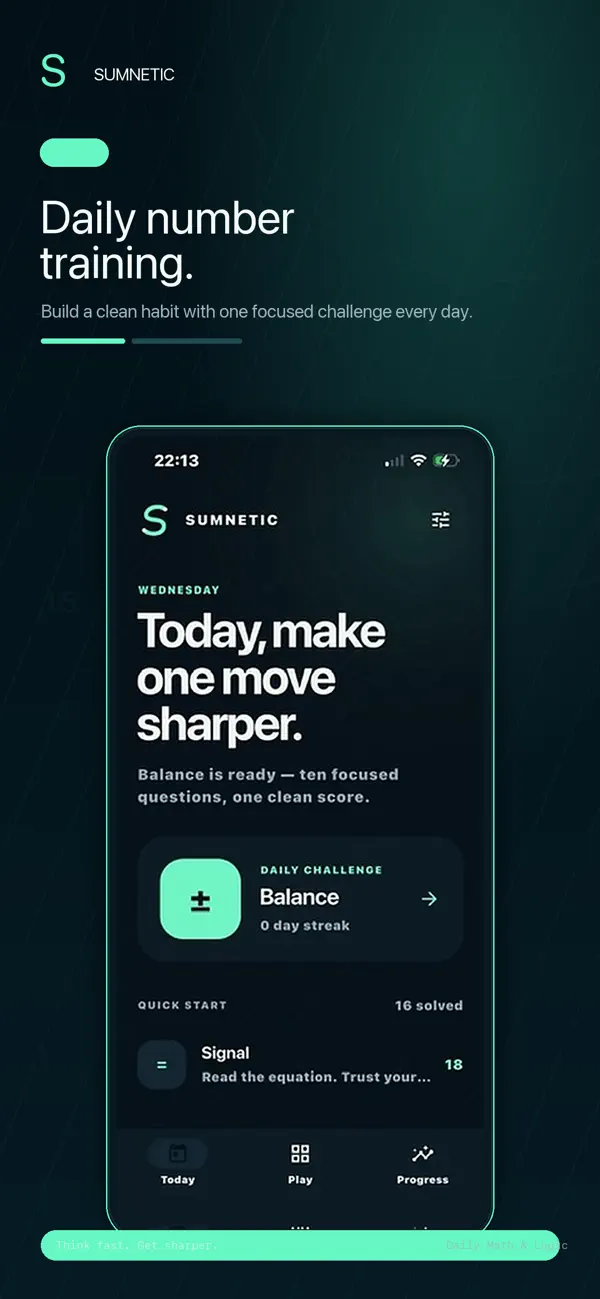 SUMNETIC: Mental Math Game