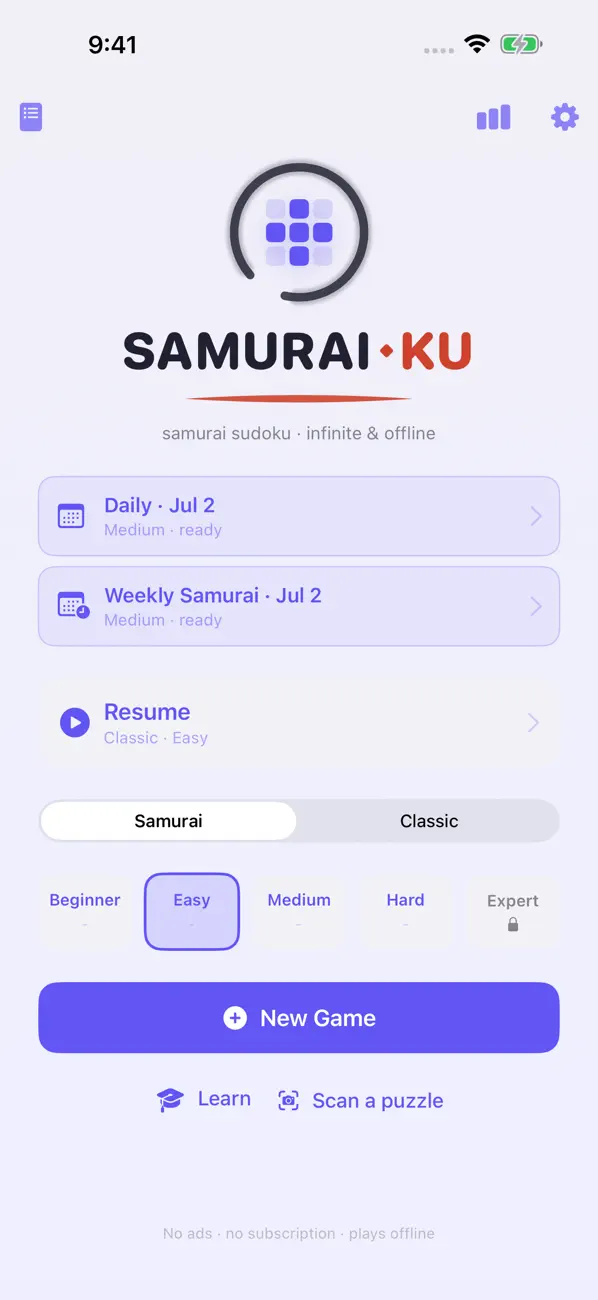 SamuraiKu – Samurai Sudoku