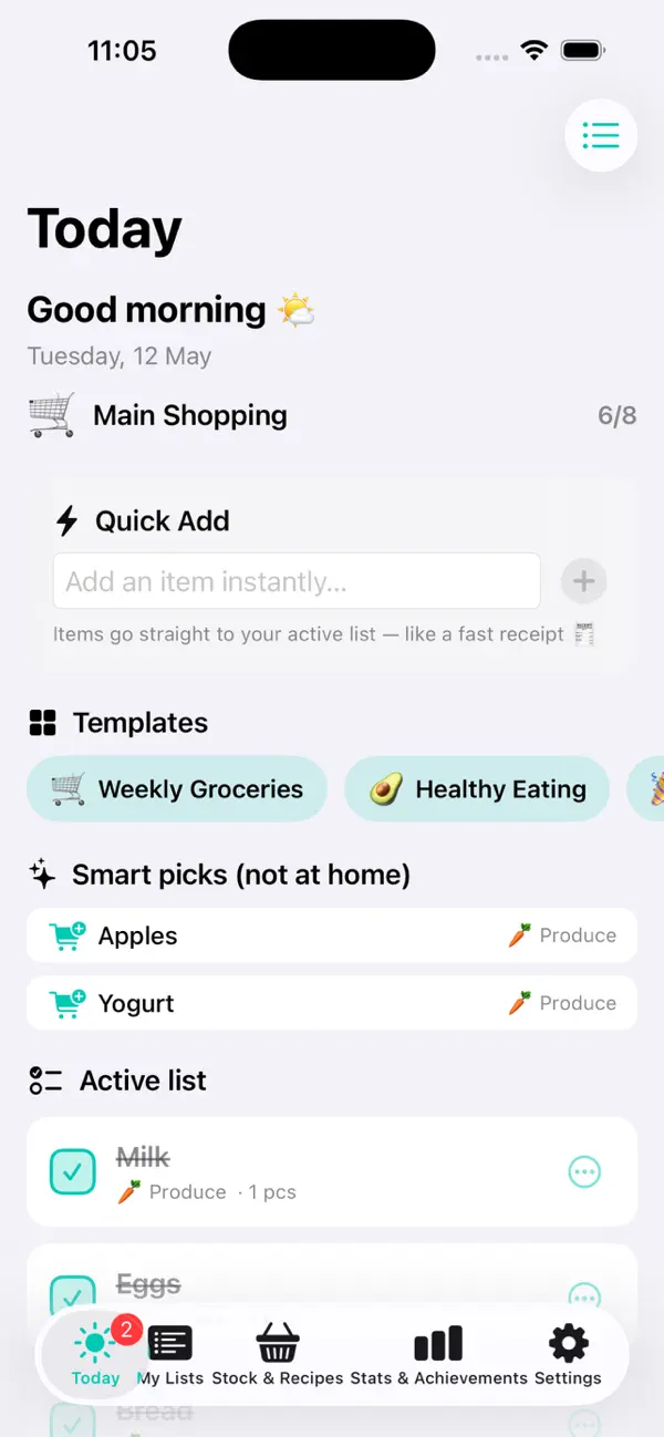 Smart Pantry Shopper