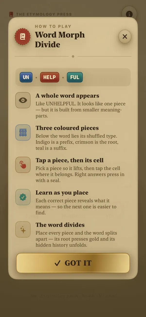 Word Morph Divide