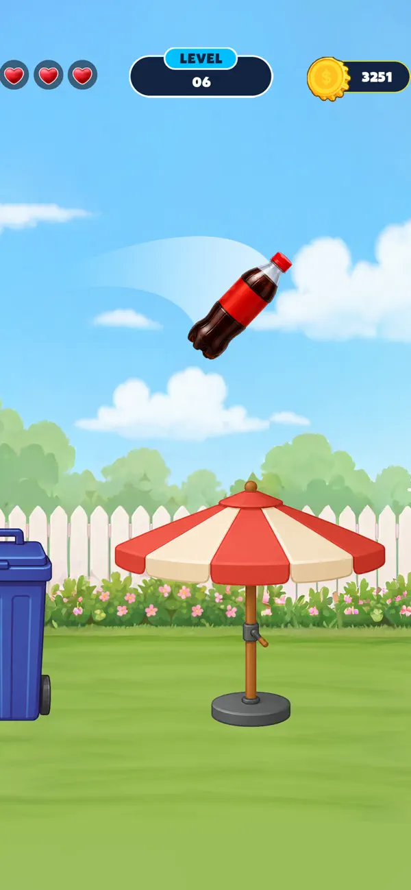 Bottle Bounce Flip Rush Game