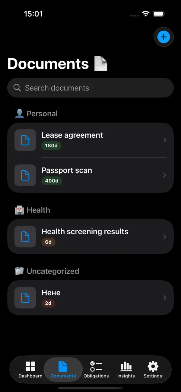 Life Admin Dashboard