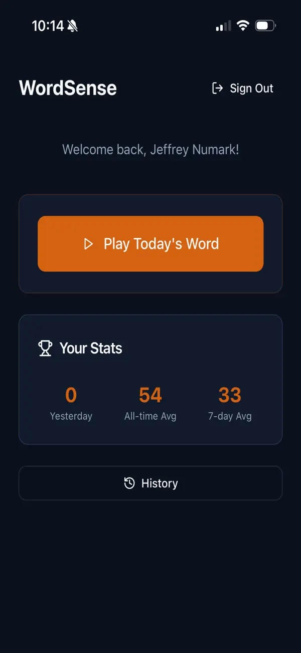 WordSense Game