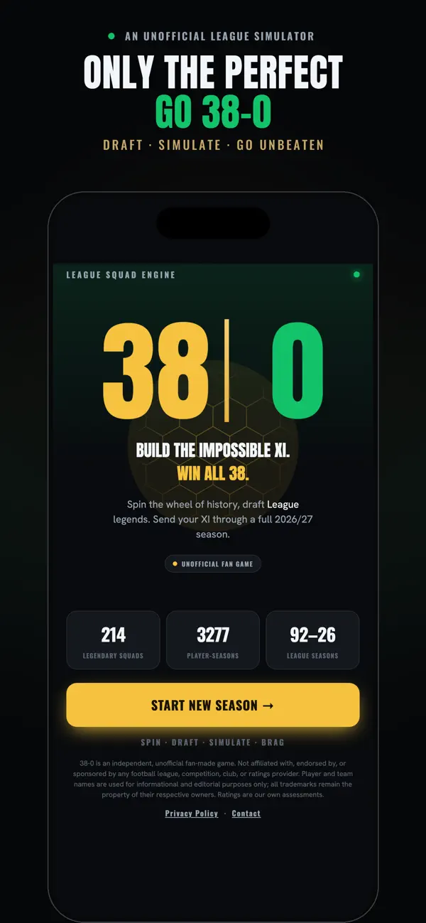 38-0 Football Season