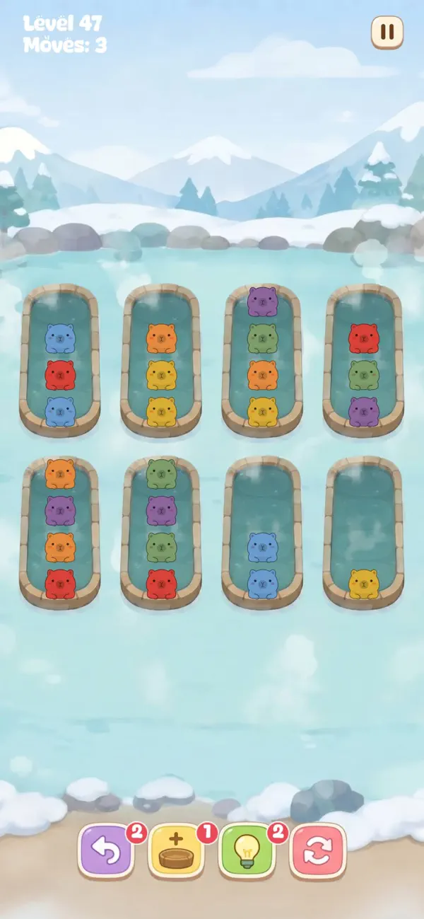 Capybara Onsen Color Sort