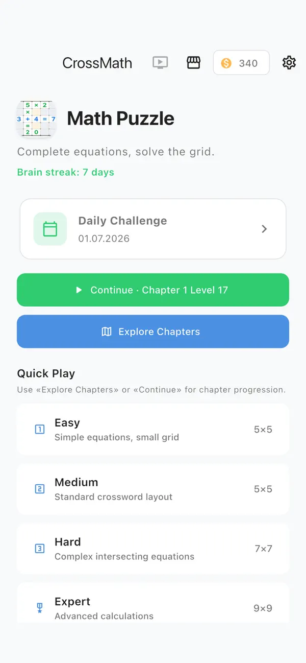 CrossMath: Math Grid