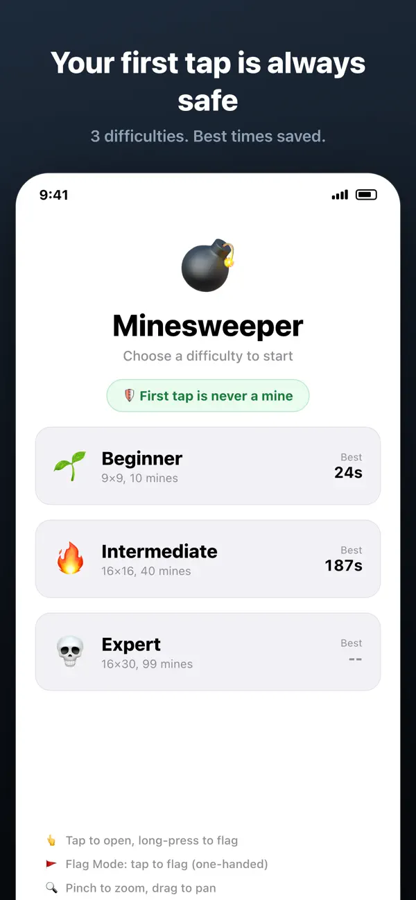 Minesweeper: One-Hand Puzzle