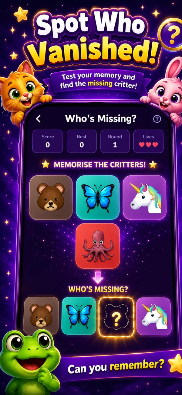 Critter Crush — Multi-Game App