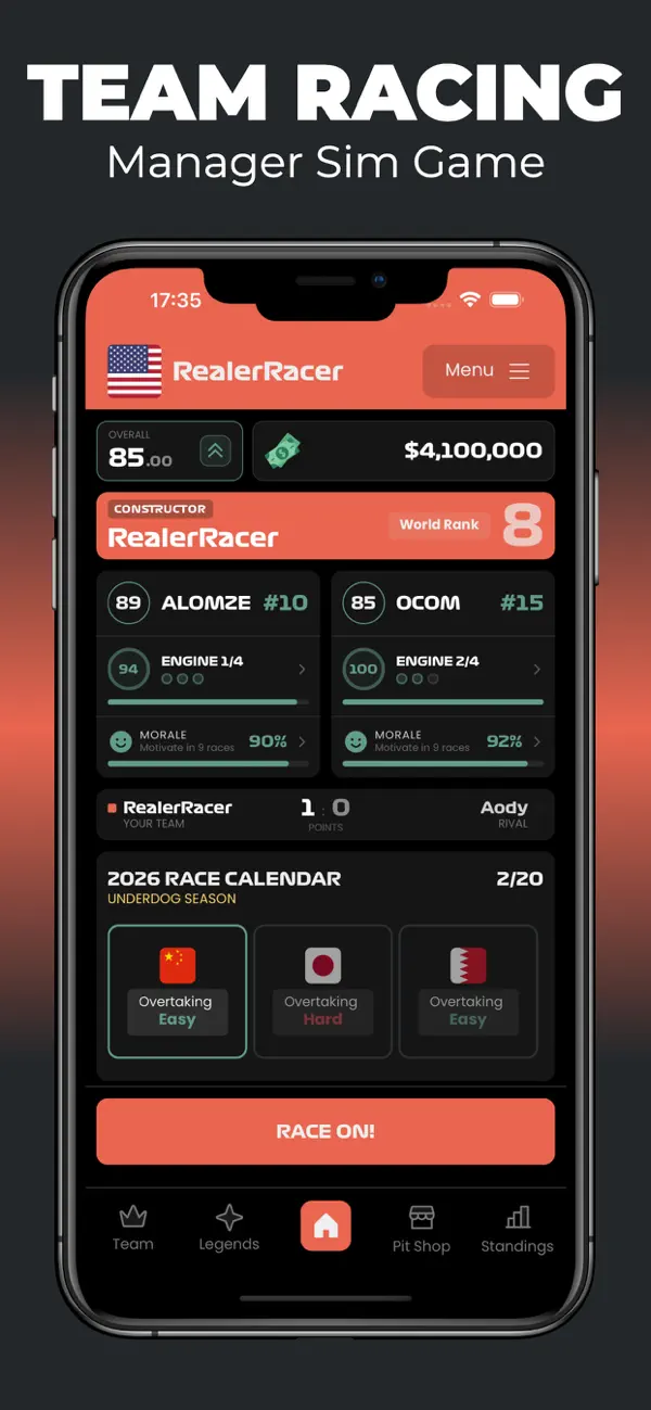 Team Racing Manager Sim 2026