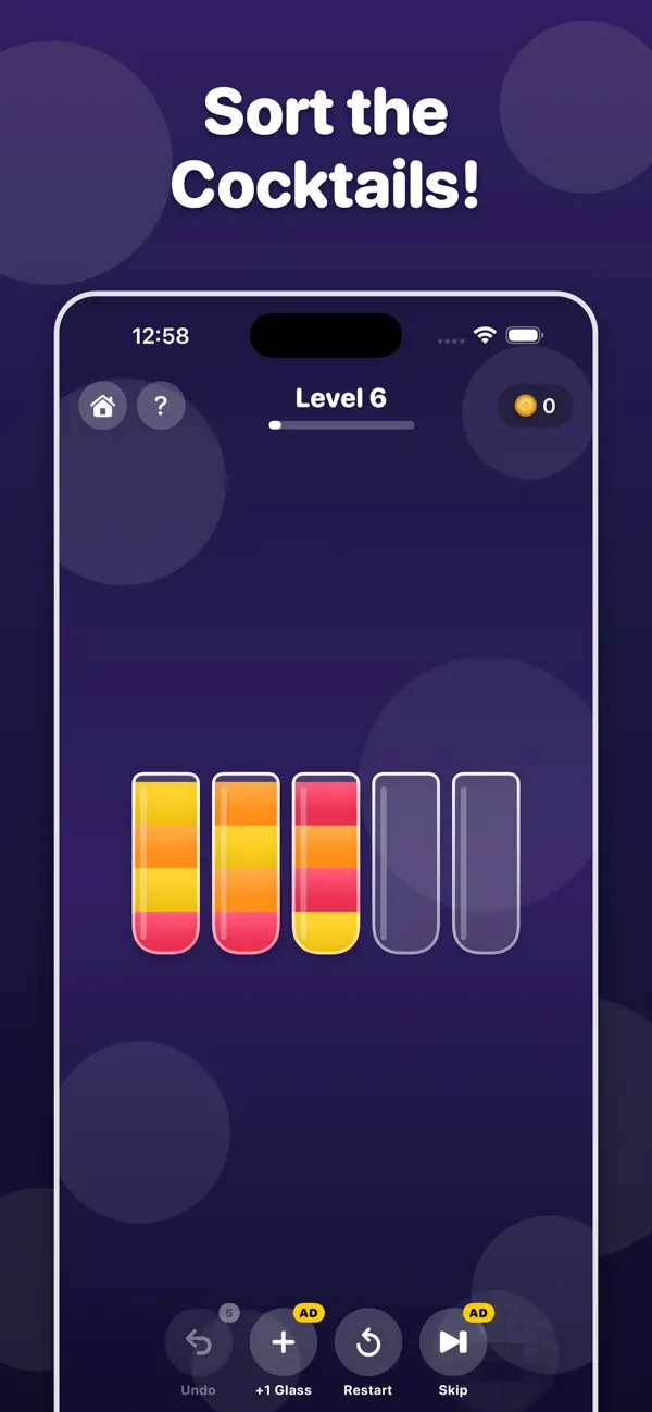 Water Sort: Cocktail Puzzle
