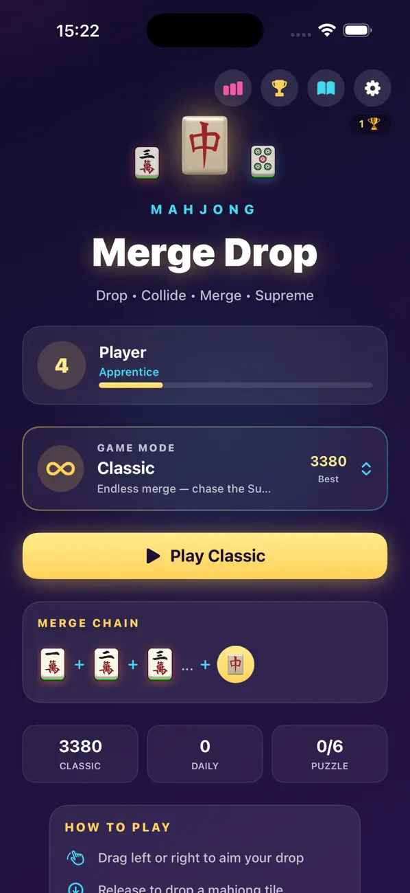 Mahjong Merge Drop
