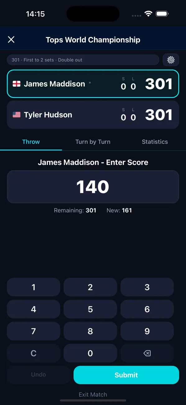 Tops Darts: Play Career Mode