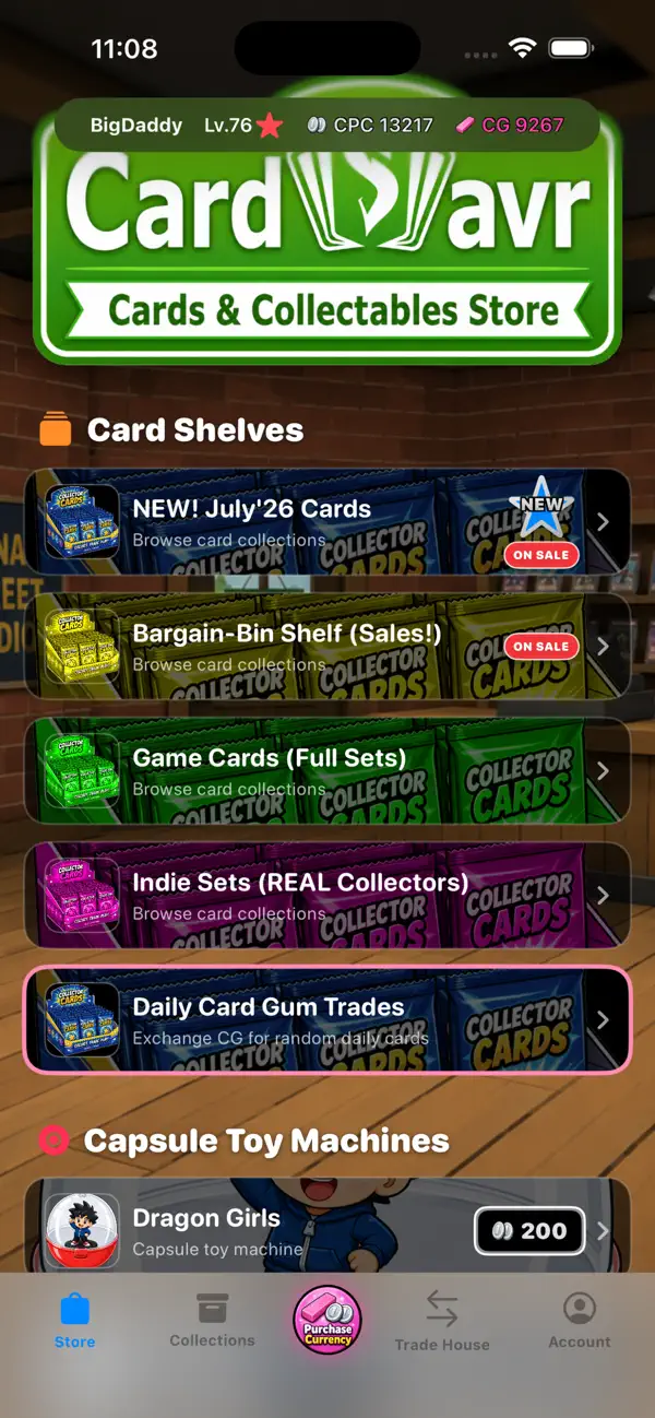 CardSavr: Card Collecting Game