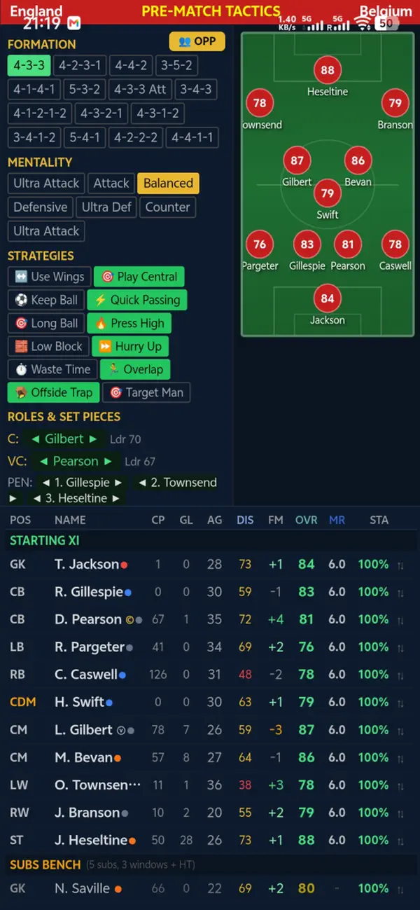 SIM: National Football Manager