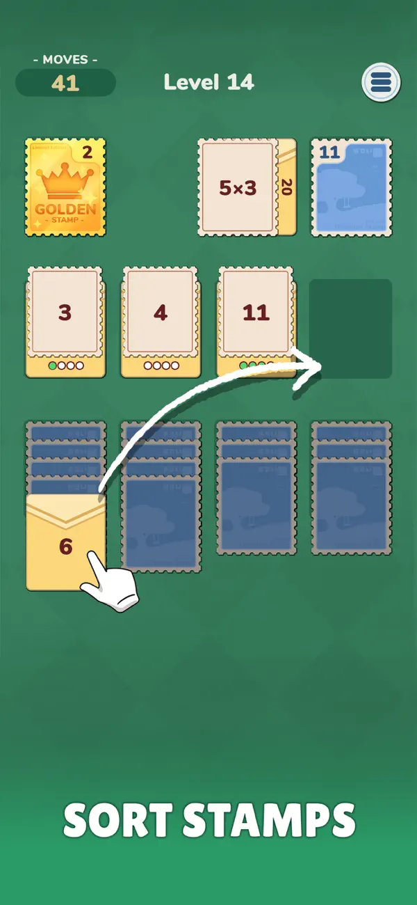 Math Solitaire: Stamp Sort