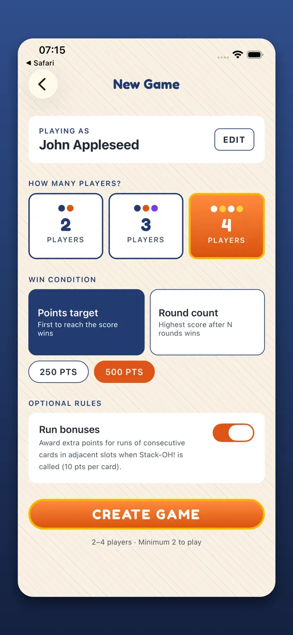 Stack-OH! Card Game