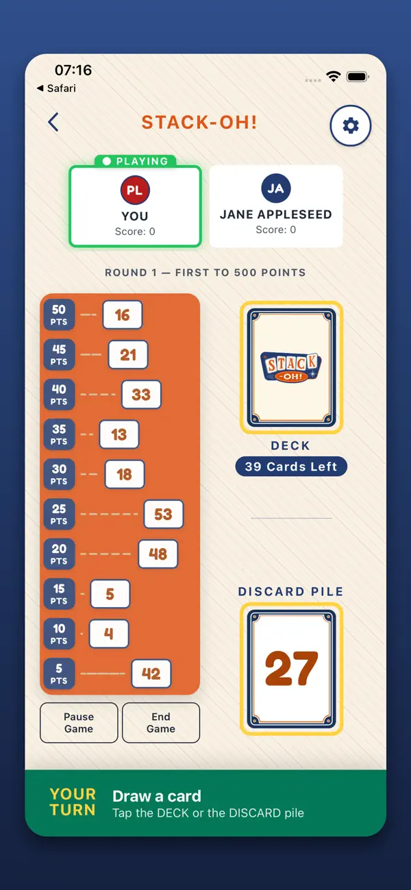 Stack-OH! Card Game