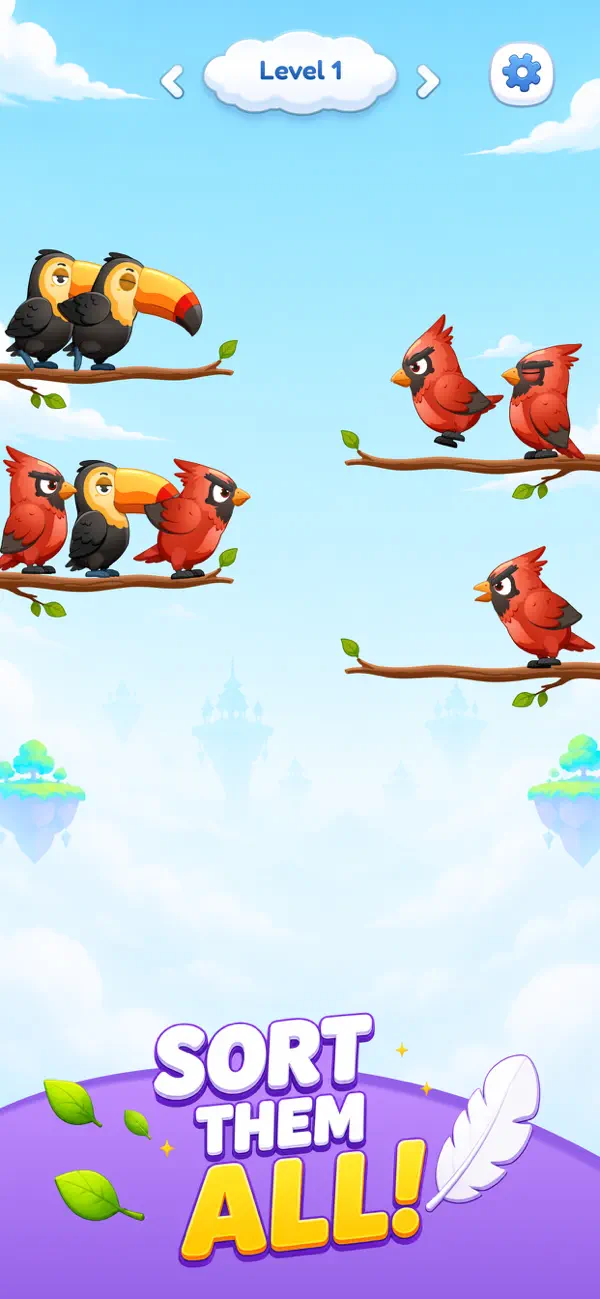 Bird Sort: Color Match