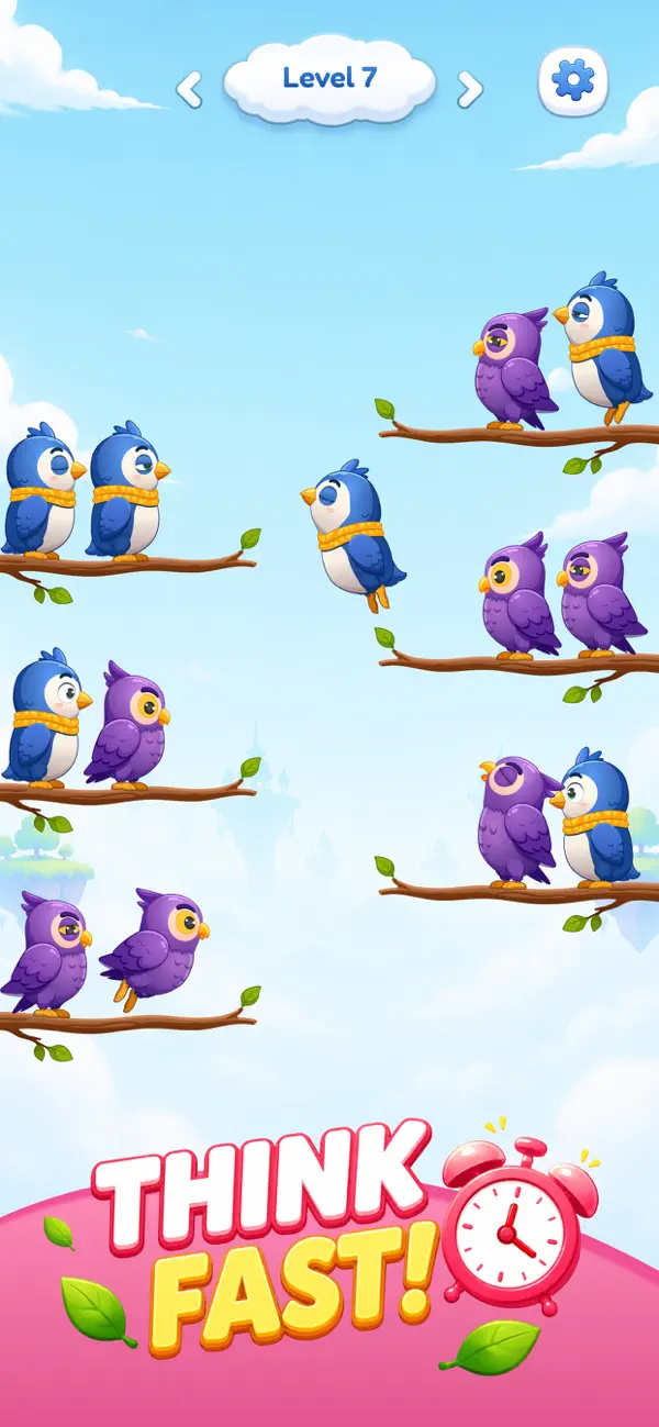 Bird Sort: Color Match