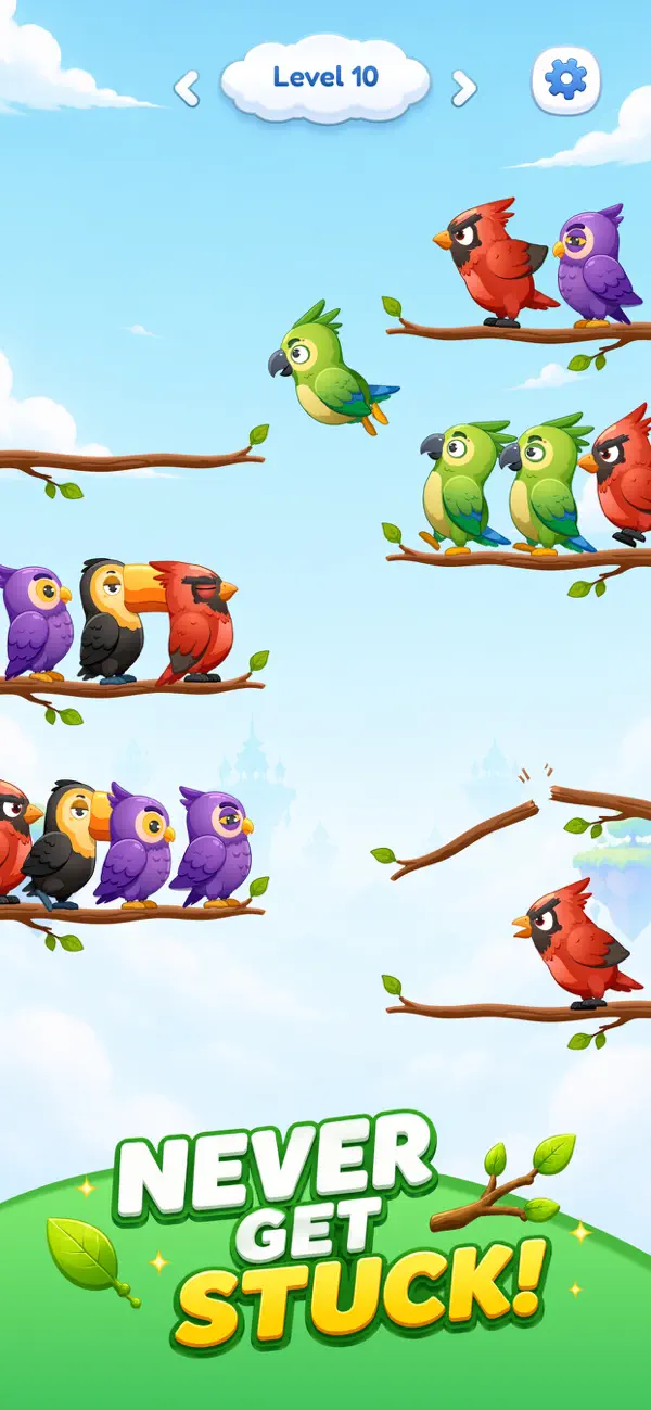 Bird Sort: Color Match