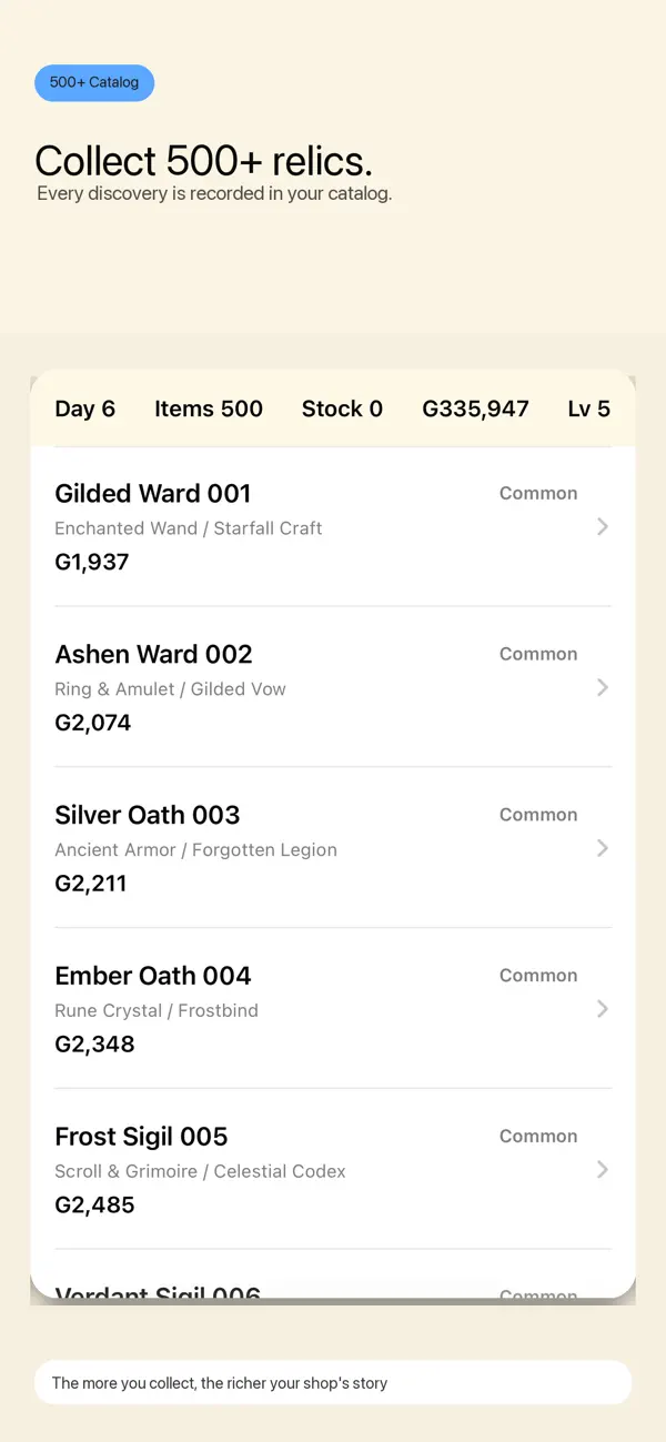 Relic Shop Story