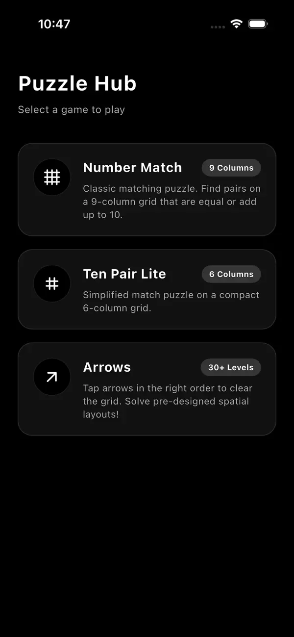 Number Match & Arrow Puzzle