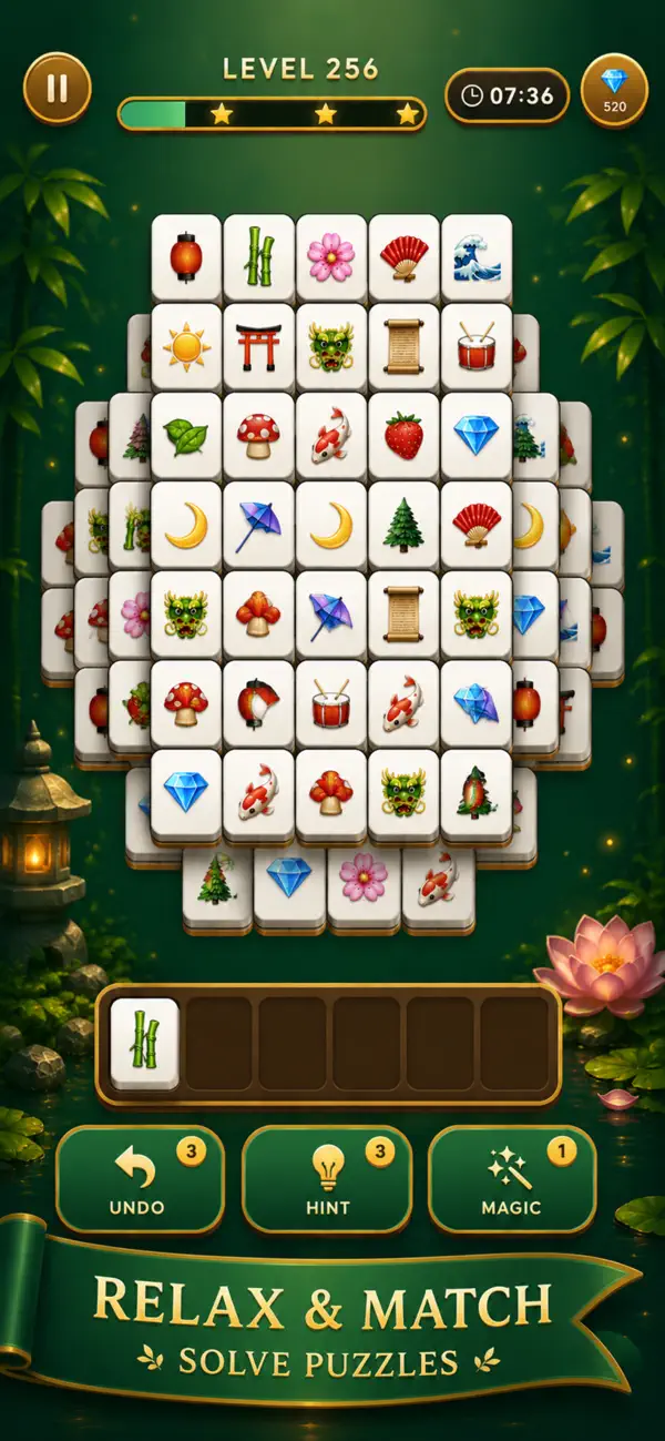 Mahjong Solitaire: Large Tile