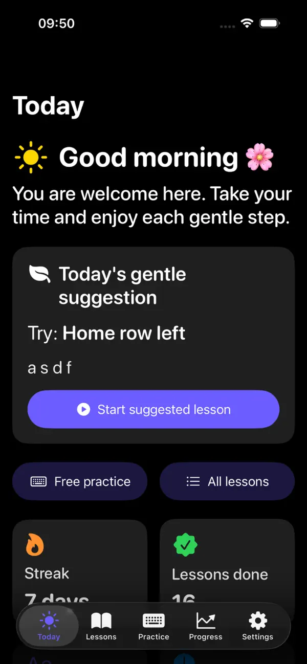 Gentle Typing Tutor