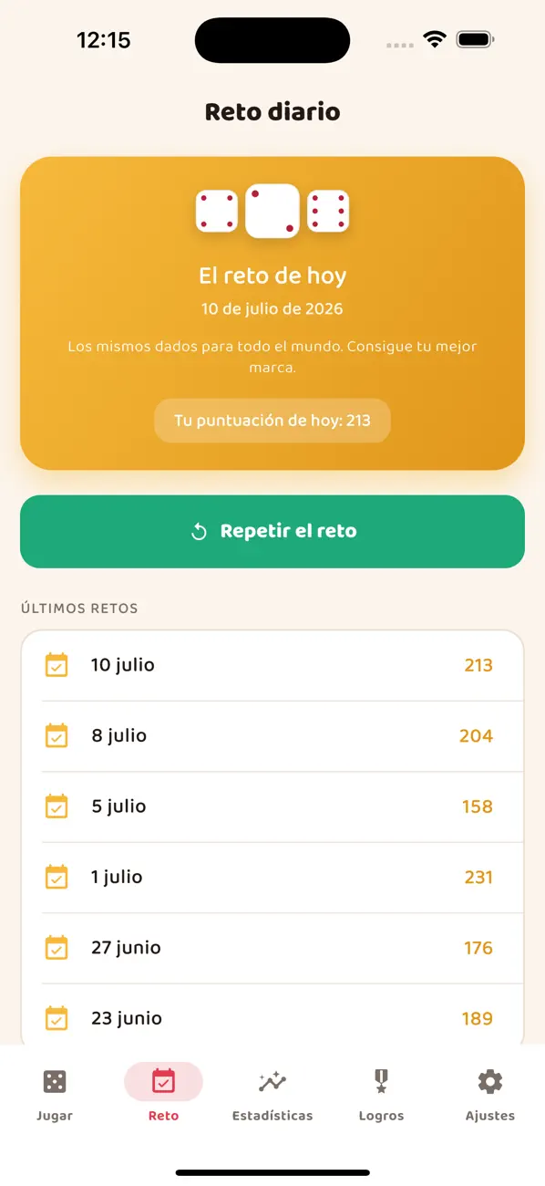 Generala: Juego de Dados