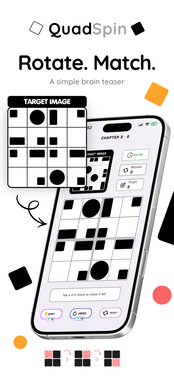 Block Rotate Puzzle - QuadSpin